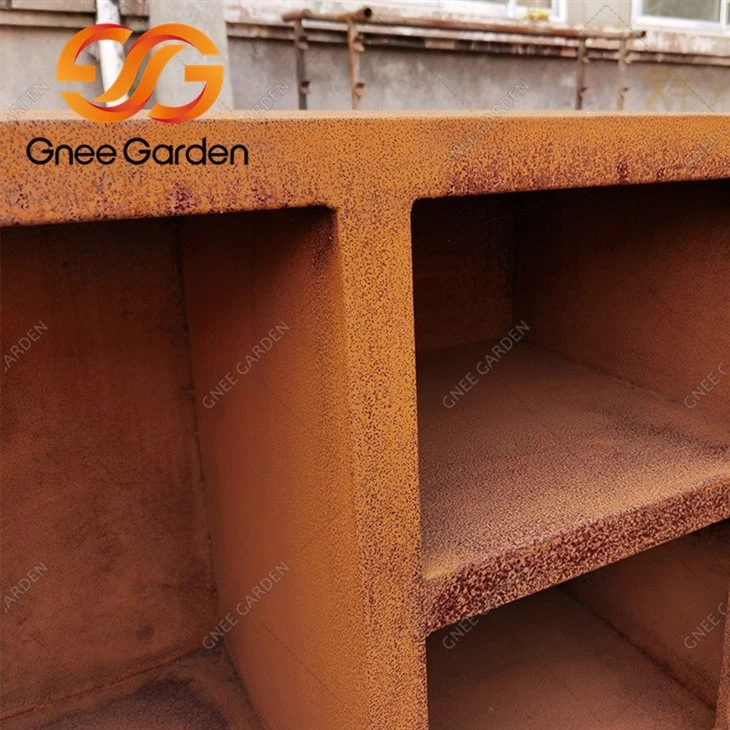 corten steel Rectangular fire pit and bbq（3）