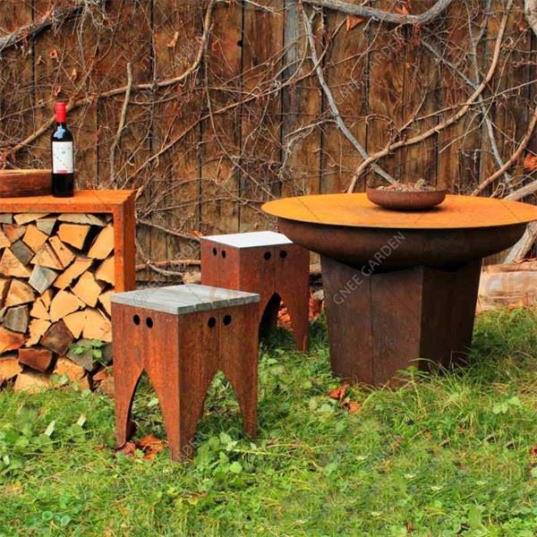 Customized Garden Fireplace Corten Steel Bbq