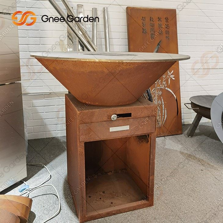 Outdoor Camping Charcoal Bbq Grill Barbecue Corten Bbq Outdoor Barbecue Grill