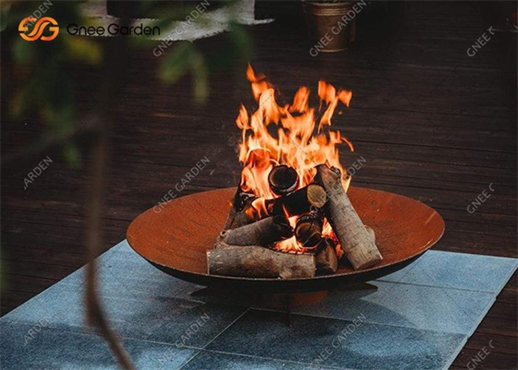 Round Corten Steel Wood Fuel Fire Pit