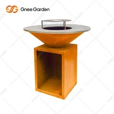 Churrasqueira em aço corten com topo plano