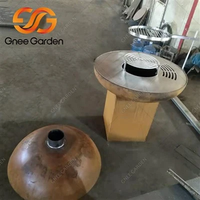 Cozinha para churrasco ao ar livre em aço Corten
