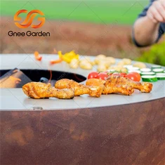 Churrasqueira para cozinha externa em aço Corten