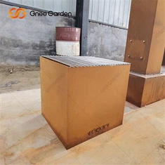 Fogueira redonda de metal em aço Corten