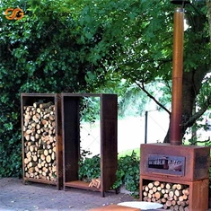 Lareira autônoma de aço Corten para pátio