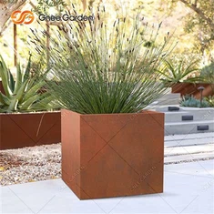 Vaso de flores/plantador moderno ao ar livre para jardim em aço Corten