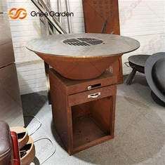Calor de madeira de aço de Corten da oxidação da espessura do nível superior 3mm que queima a chaminé exterior