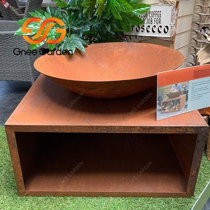 weathering steel wood burning fire2