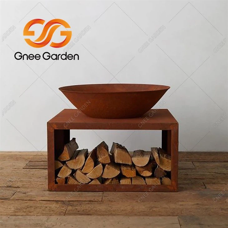 weathering steel wood burning fire1