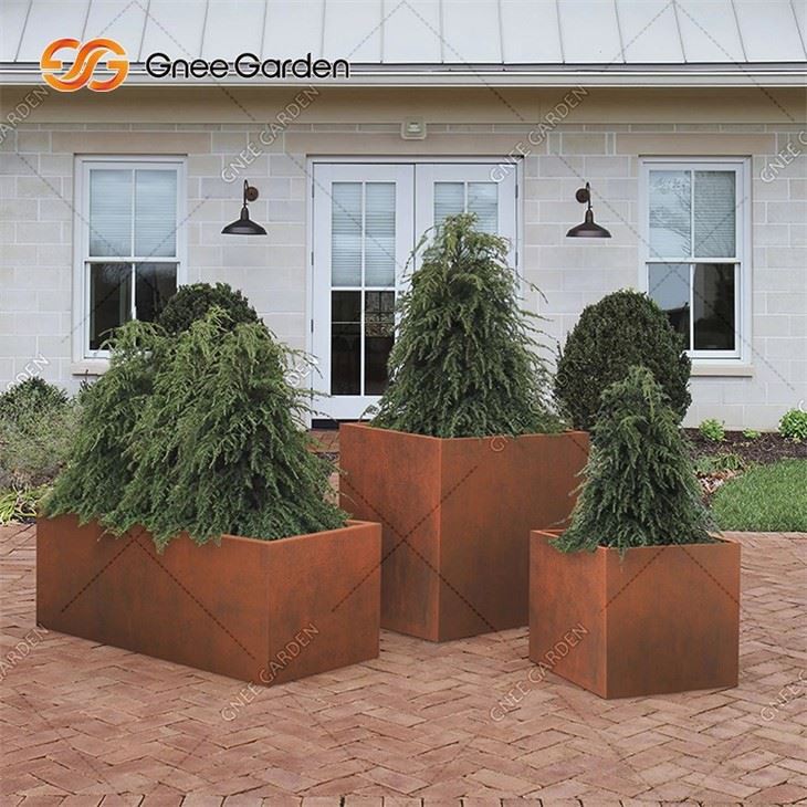 Modern Corten Steel Outdoor Planter