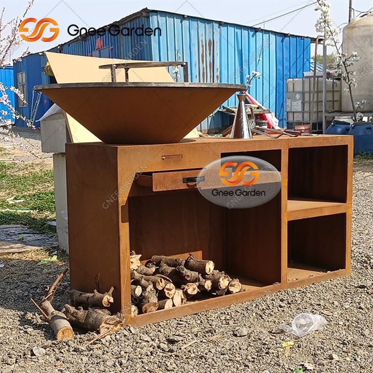 Outdoor barbecue Corten Steel Grill for Cooking