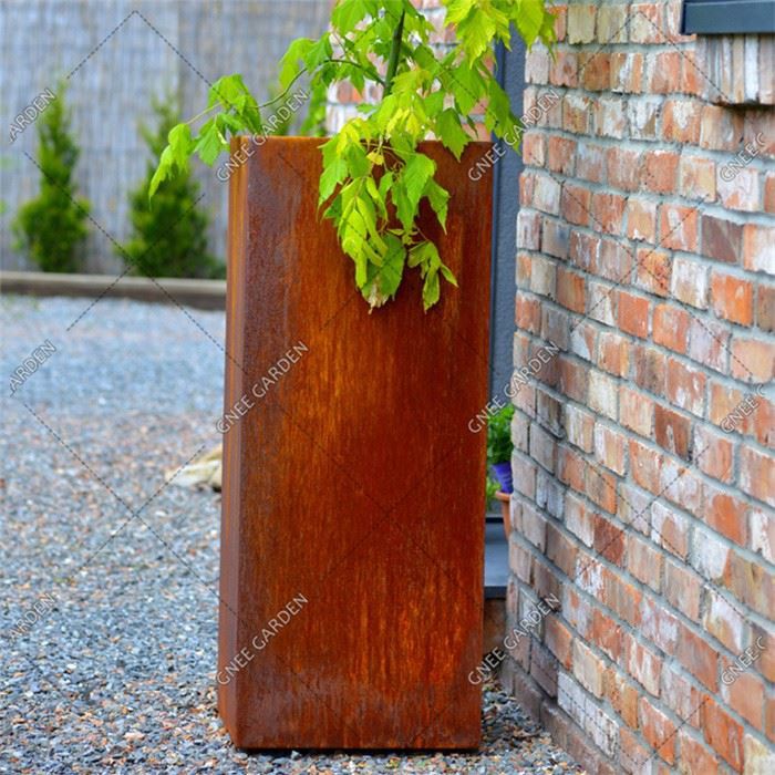 Antique Decorative Corten Steel Garden Flower Pot Steel Planter Box