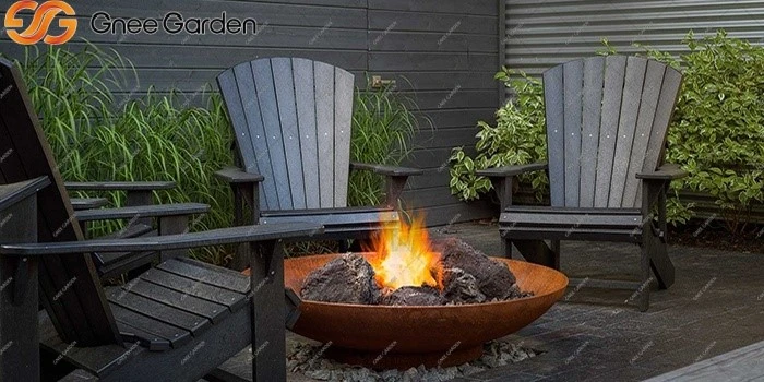 Corten steel round metal fire pit Corten steel round metal fire pit