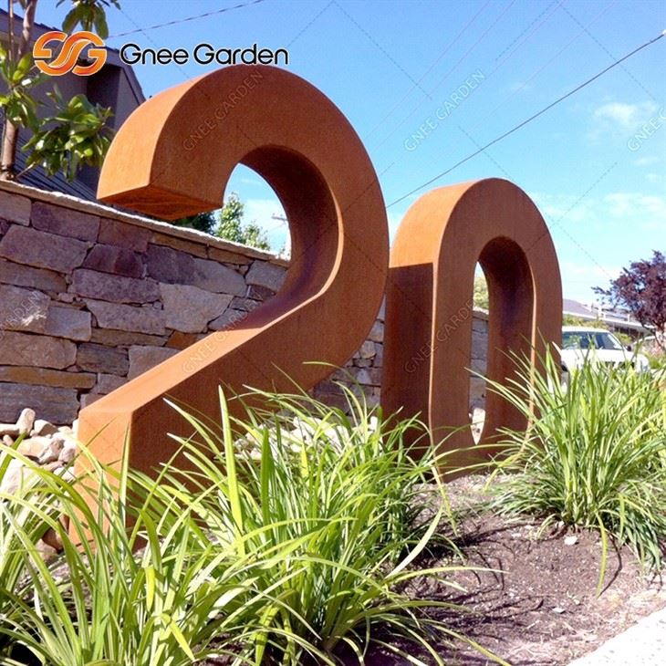 Outdoor Weathering Steel Art Deco Mailbox
