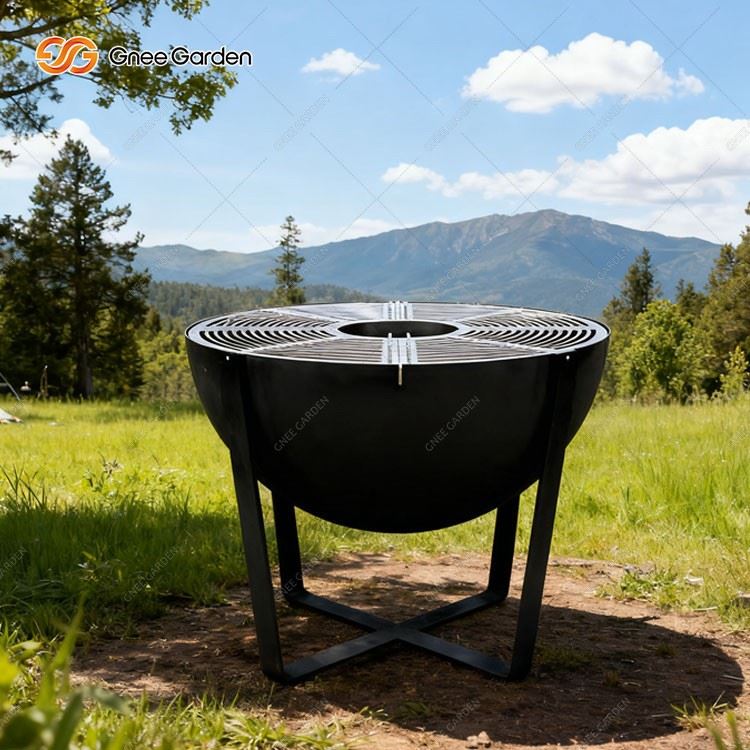 Floor-Standing Corten Steel Grill Barbecue Fire Pit Bowl for Picnic